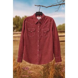 Ariat Red Patterned Western Shirt‎ – Long Sleeve, Size XL